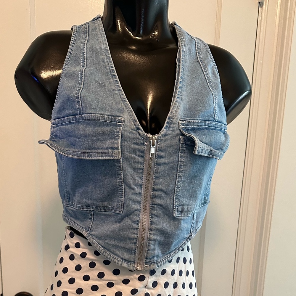 Boutique Jean Vest Top